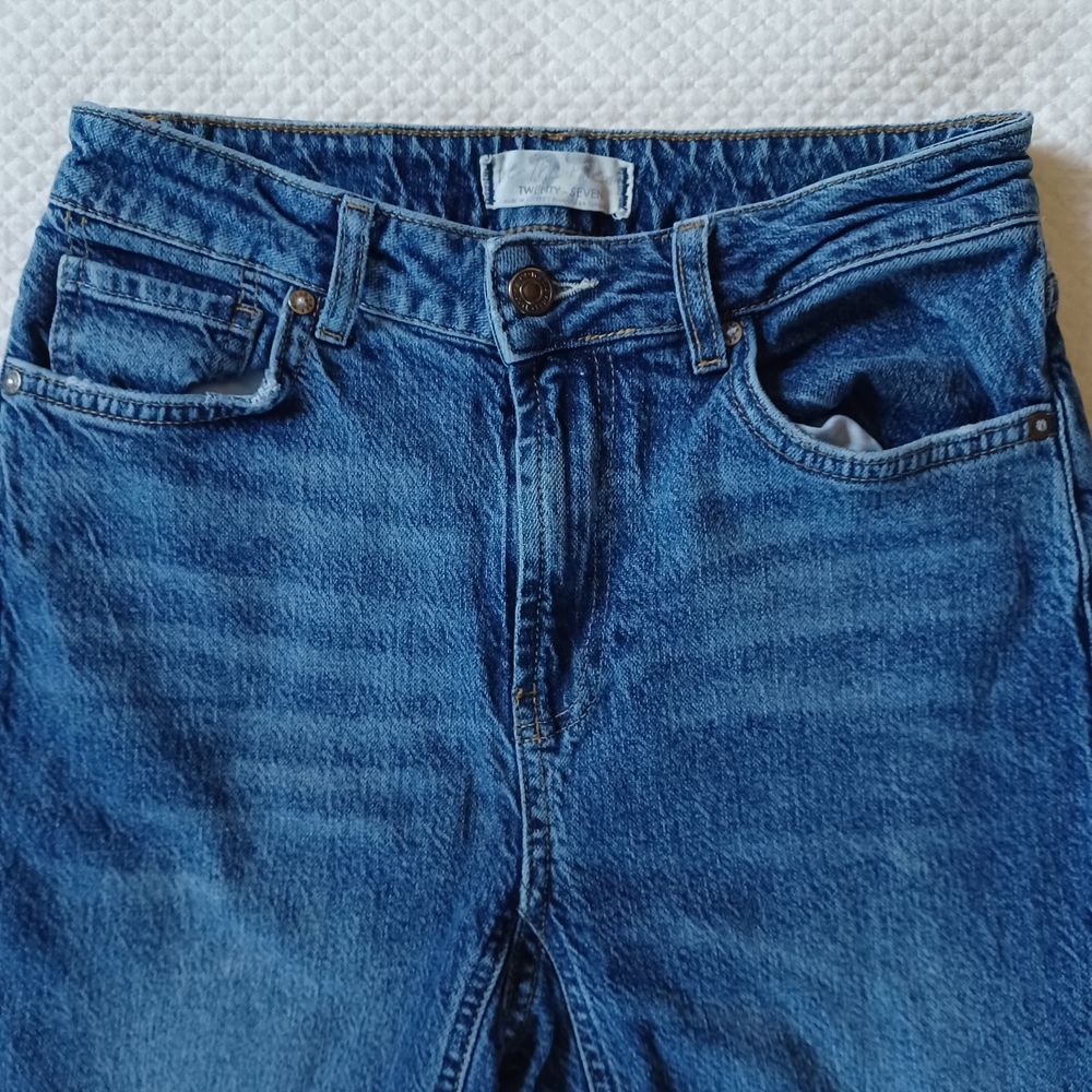 Free People - We The Free Wide Leg Jeans With Raw Hem Size 27 Waist
